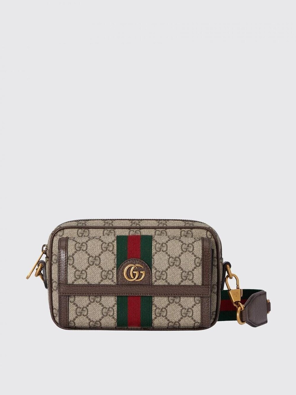Gucci Ophidia GG Supreme Camera Crossbody Bag Multicolor Brown